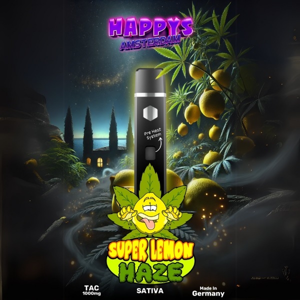 Bild von Happy‘s Amsterdam 1000mg TAC Vape – Super Lemon Haze