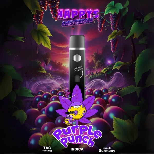 Bild von Happy‘s Amsterdam 1000mg TAC Vape – Purple Punch