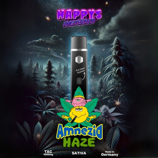 Bild von Happy‘s Amsterdam 1000mg TAC Vape – Amnezia Haze