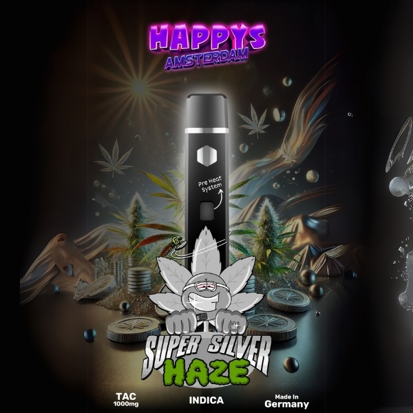 Bild von Happy‘s Amsterdam 1000mg TAC Vape – Super Silver Haze