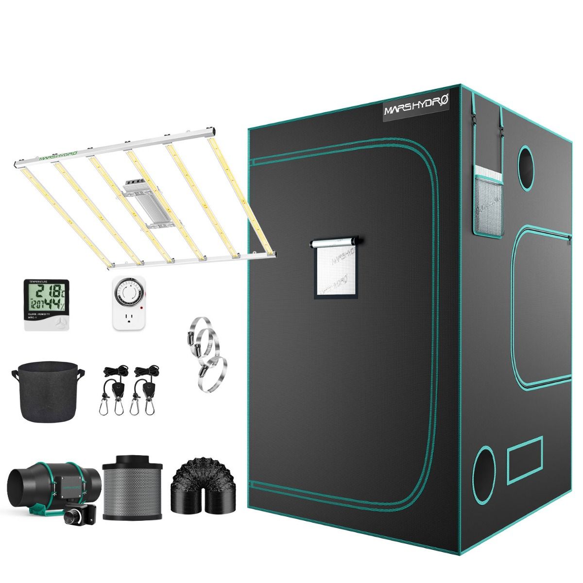 Bild von MARS HYDRO FC-E6500 LED GROW LIGHT + 5'X5' (150X150X200CM) COMPLETE GROW TENT KITS