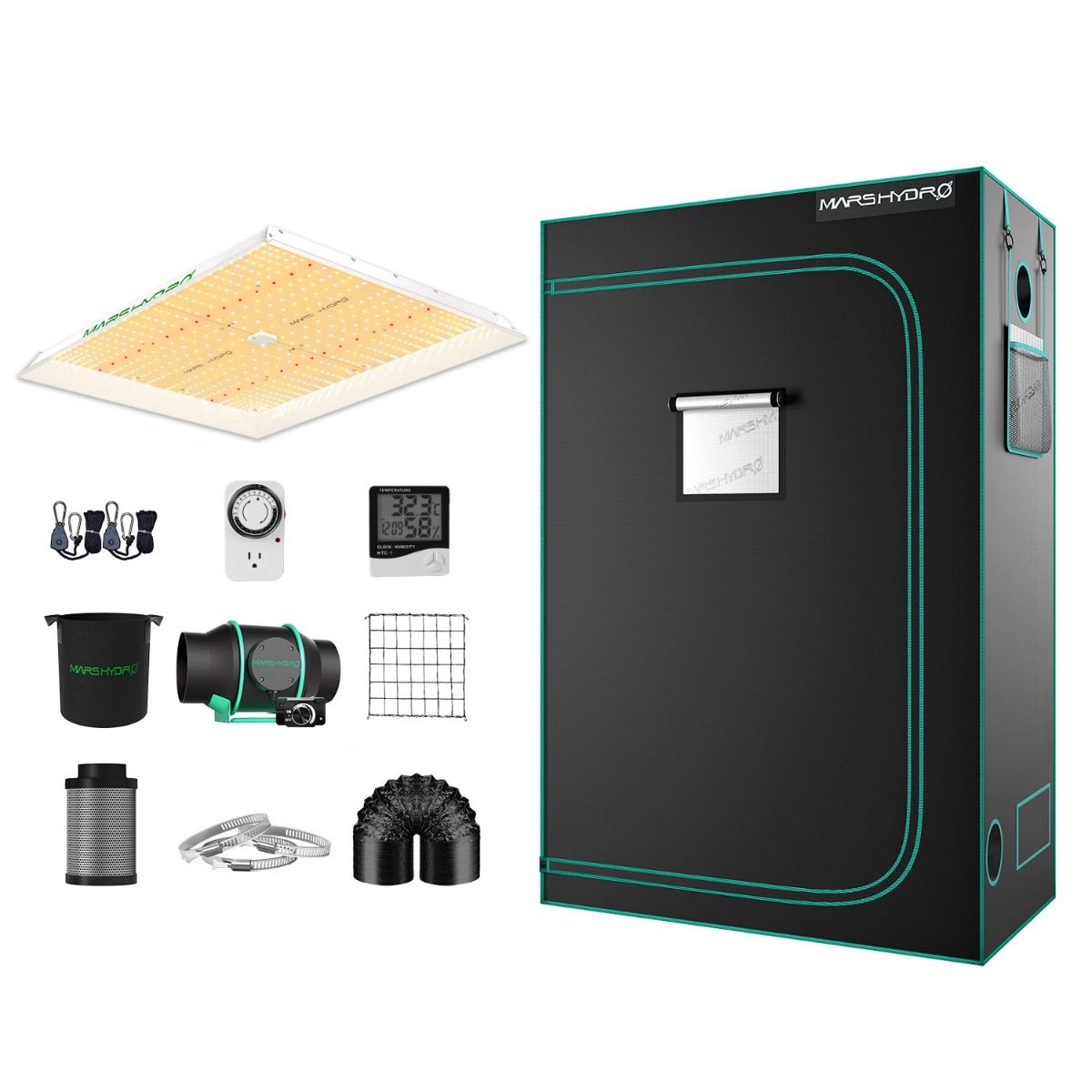 Bild von MARS HYDRO TSW 2000 LED GROW LIGHT + 4'X4'(120X120CM) INDOOR COMPLETE GROW TENT KITS